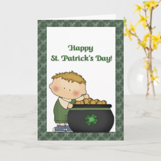 Boy Gold St. Patricks Day Karte (Gelbe Blume)