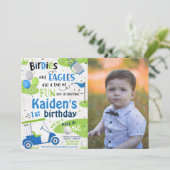 Boy Golf 1. Geburtstag Foto Einladung (Stehend Vorderseite)