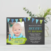 Boy Golf Birthday Party Foto Einladungen (Stehend Vorderseite)