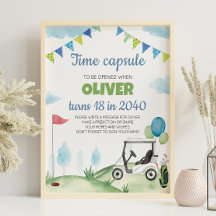 Boy Golf Birthday Time Kapselunterschrift