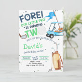 Boy Golf Par tee 2. Geburtstag Einladung (Stehend Vorderseite)
