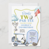 Boy Golf Ready Two Par-Tee 2nd Birthday Einladung (Vorderseite)