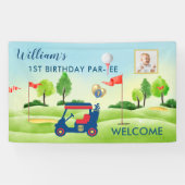 Boy Golf Theme 1. Geburtstag Party Foto Banner (Horizontal)