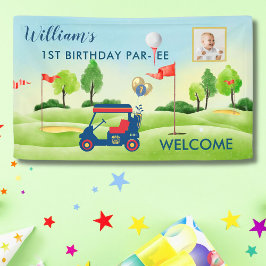 Boy Golf Theme 1. Geburtstag Party Foto Banner