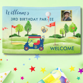 Boy Golf Theme 3. Geburtstag Foto Party Banner