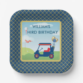 Boy Golf Theme 3. Geburtstag Party Pappteller