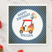 Boy Golf Theme Blue Red Yellow Personalisiert Serviette