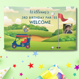 Boy Golf Theme Foto 3. Geburtstag Party Banner