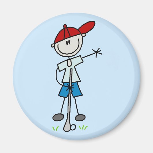 Boy Golfer Tshirts und Geschenke Magnet (Vorne)