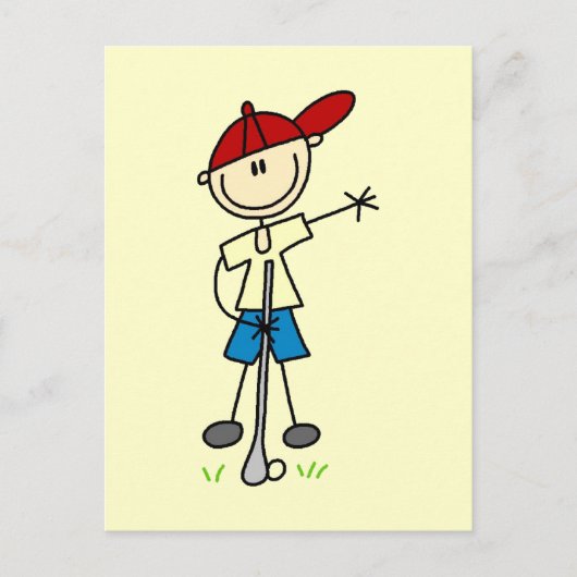 Boy Golfer Tshirts und Geschenke Postkarte (Vorderseite)