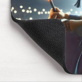 Boy Graduate mit Baseball und Fey Bat Mousepad (Ecke)