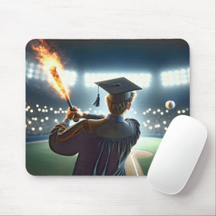 Boy Graduate mit Baseball und Fey Bat Mousepad