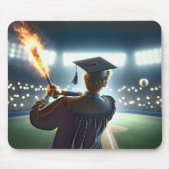 Boy Graduate mit Baseball und Fey Bat Mousepad (Vorne)