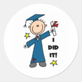 Boy Graduate Runder Aufkleber (Vorderseite)