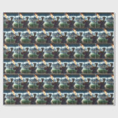 Boy Graduate Swinging a Flaming Baseball Bat Geschenkpapier (Flach)
