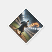 Boy Graduate Swinging a Flaming Baseball Bat Serviette (Ecke)