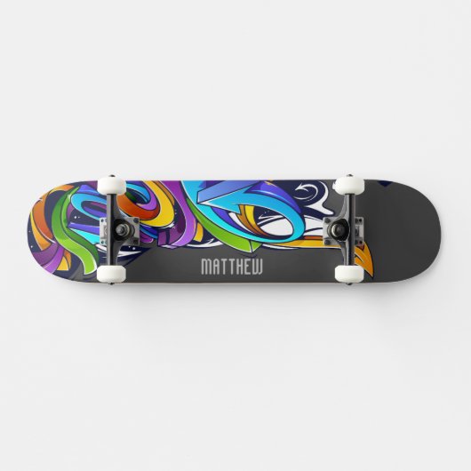Boy Graffiti Skateboard mit Namen (Horizontal)