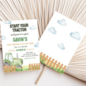 Boy Green Tractor Birthday Party Einladung