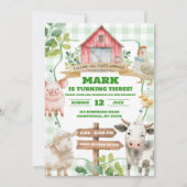 Boy Greenery Lamb Einladung zum ersten Geburtstag (Vorderseite)