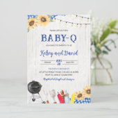 Boy GRILLEN Baby Shower Einladung (Stehend Vorderseite)