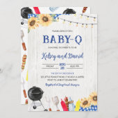 Boy GRILLEN Baby Shower Einladung (Vorne/Hinten)