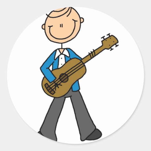 Boy Guitar Player Sticker (Vorderseite)