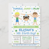 Boy Gymnastics Einladung | Gymnastik Geburtstag (Vorderseite)