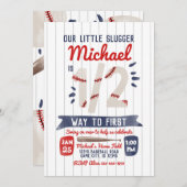 Boy Half Geburtstag Baseball Party Einladung (Vorne/Hinten)