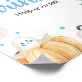 Boy Halloween Little Boo Baby Shower Drinks Poster (Ecke)