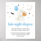 Boy Halloween Little Boo Late Night Diapers Poster (Vorne)