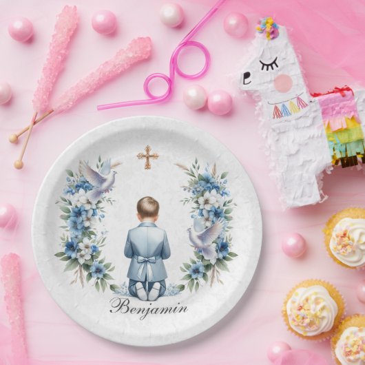 Boy-Heilige Kommunion beten Pappteller (Party)