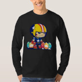 Boy Helmet Easter Eggs Football Easter T-Shirt (Vorderseite)