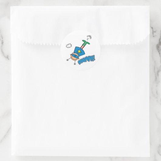 Boy Hero Flying Runder Aufkleber (Tasche)