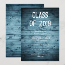 Boy High School Graduation Party 2019 Rustic Blue