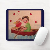 Boy Holding Heart in Boat Mousepad (Mit Mouse)