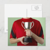 Boy Holding Trophy Postkarte (Vorne/Hinten)