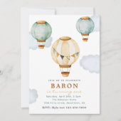 Boy Hot Air Ballon Birthday Einladungen (Vorderseite)