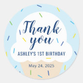 Boy Ice Cream Gastgeschenk Aufkleber (Vorderseite)