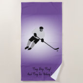 Boy Ice Hockey Player Strandtuch (Vorderseite)