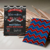 Boy Ice Skating Birthday Invitation Einladung