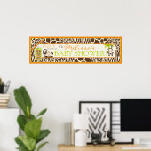 Boy Jungle Monkey Safari Baby Duschbanner Poster (Heimbüro)