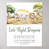 Boy Jungle Safari Tiere Spate Night Diapers Poster (Vorne)