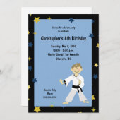 BOY KARATE MARTIAL ART BIRTHDAY PARTY EINLADUNG (Vorne/Hinten)
