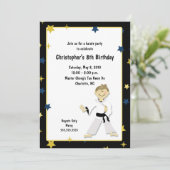 BOY KARATE MARTIAL ART BIRTHDAY PARTY EINLADUNG (Stehend Vorderseite)