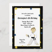 BOY KARATE MARTIAL ART BIRTHDAY PARTY EINLADUNG (Vorne/Hinten)
