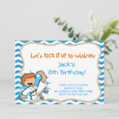 Boy Karate Martial Arts Geburtstagsparty Einladung (Stehend Vorderseite)