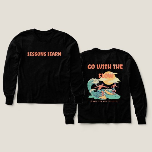 Boy/Kids Energy Flow Lessons Learn Long Sleeve (Design Vorder- & Rückseite)