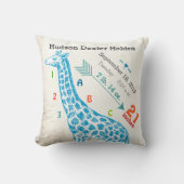 Boy Kinderzimmer Baby Birth Stat Giraffe Arrow Mus Kissen (Vorderseite)