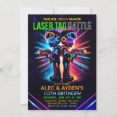 Boy Laser Tag Birthday Einladung (Vorderseite)