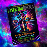 Boy Laser Tag Birthday Einladung